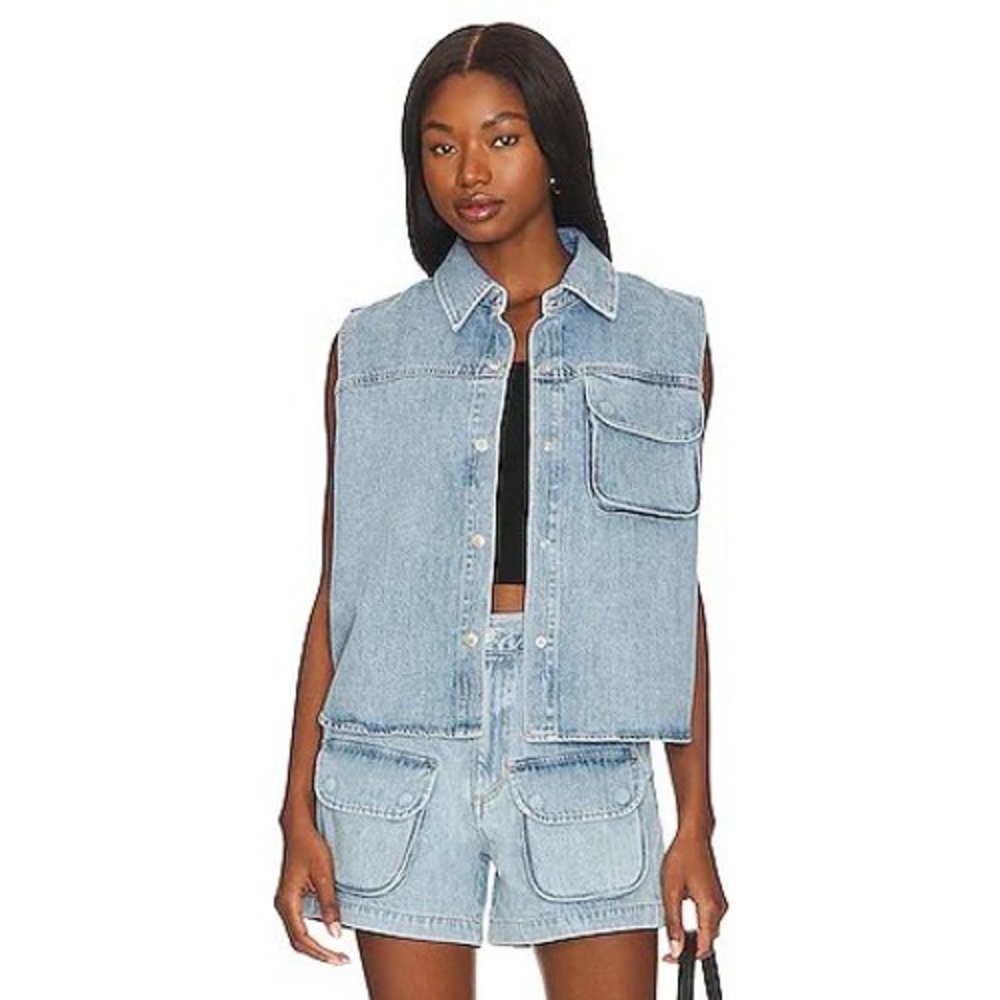 Agolde 100% Organic Cotton Womens Denim‎ Vest Y2K Indie Sleaze Western Size M